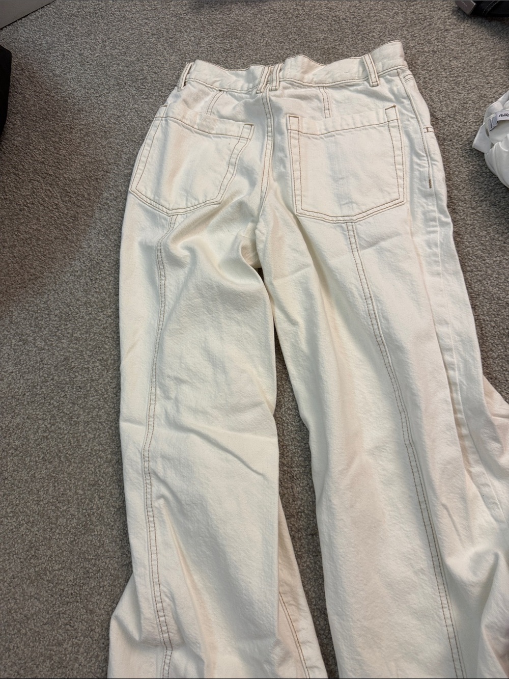 Garage Cream Wide-Leg Flare Jeans - Picture 4 of 4